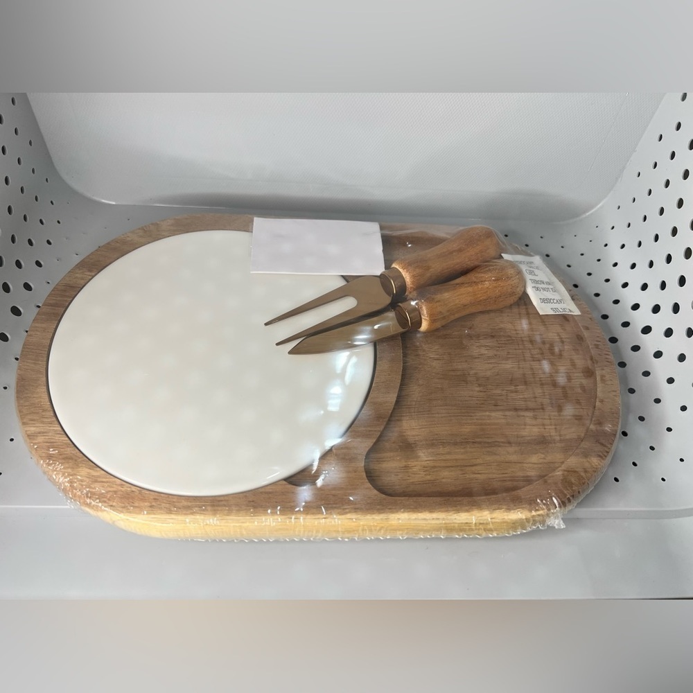 Twine Living Co Gourmet Wood & Ceramic Cheese Board Gift Set - Picture 7 of 12
